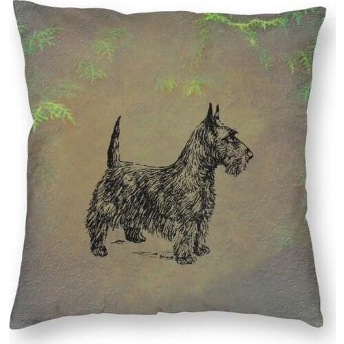Custom Scottish Terrier Dog Square Throw Pillow Case Home Decorative Double Side Print Scottie Dog Cushion Cover For Living Room