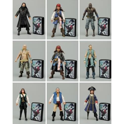 Pirates of The Caribbean Jack Sparrow Hector Barbossa Elisabeth Will Black Beard Joints Movable Action Figure Model Toys