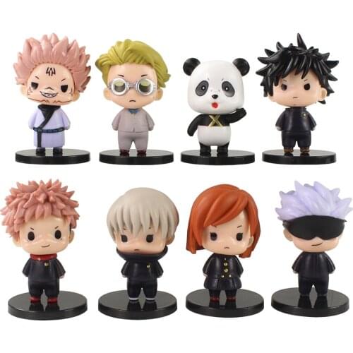 6-7cm 8pcs/Lot Jujutsu Kaisen Itadori Yuji Fushiguro Megumi Gojo Satoru Inumaki Toge Ryomen Sukuna PVC Action Figure Model Toys