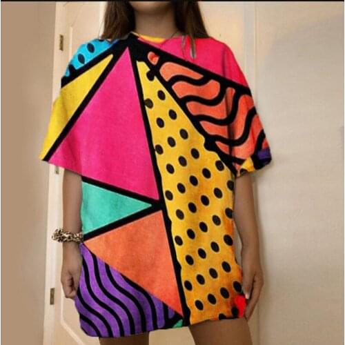 Chic Colors Fun Graphic Tee Shirts for Women Summer Short Sleeve Oversized T Shirts 2021 New Fashion Teens Girls Harajuku Tops