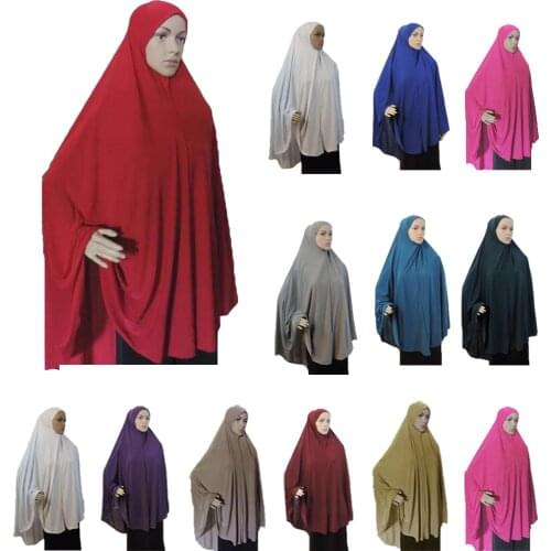Khimar Hijab Muslim Women Long Scarf Overhead Hijabs Islamic Prayer Clothes Arab Ramadan Chest Cover Shawl Wraps Cap