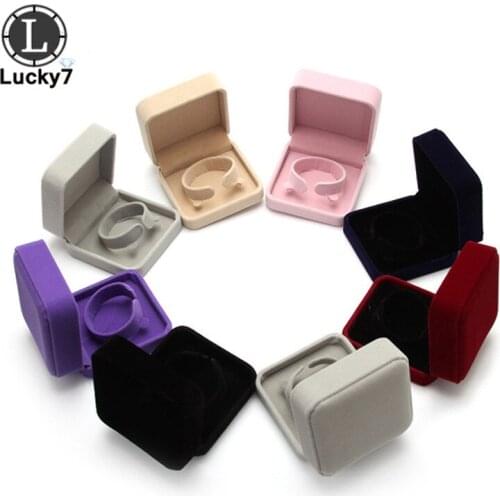 Wholesale flocking cloth jewelry storage box bracelet necklace pendant box bracelet box multi color