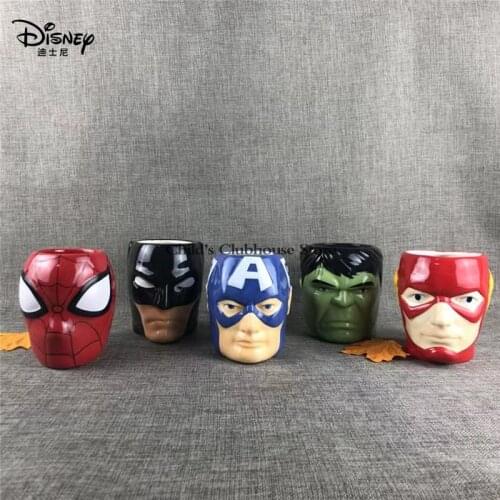 2021 New Disney Cartoon Mug Avenger Alliance American Captain Ceramic Cup Spider Man Hulk Gift Cartoon Water Cup
