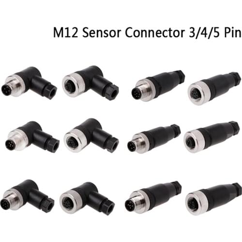 Hot! PG7 Sensor Connector IP67 3 4 5 Pin Male/Female Connector Waterproof Plug Screw Straight/Right Angle M12 Plug High Quality