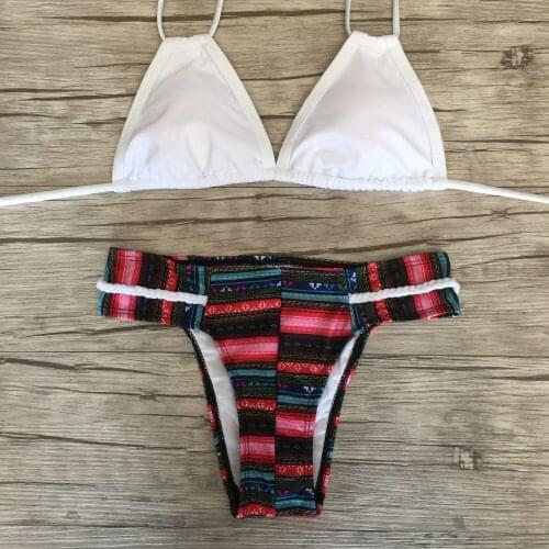 Patchwork Bikini Set Patchwork Bathing Suit Sexy Thong Swimsuit Brazilian Swimwear Vintage Swiming Suit Beachwear Monokini