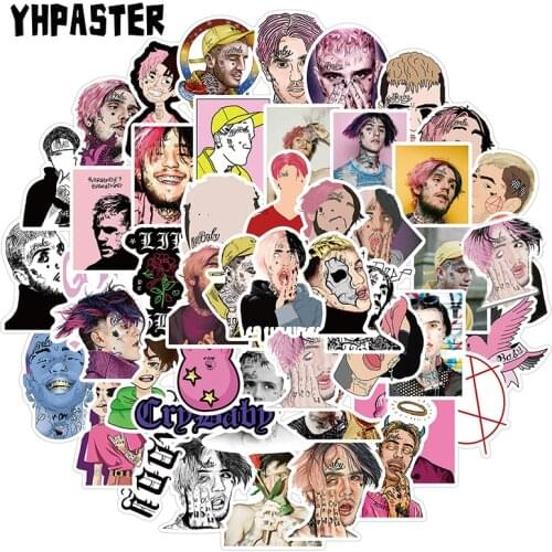 10/30/50Pcs Lil Peep Rapper Stickers For kids Laptop Luggage Motorcycle Suitcase Skateboard Phone PVC Decals DIY Gift pegatinas