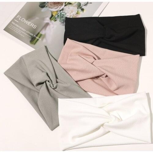 New Fashion Small Hanging Strip Personality Sports Headband Knitted Yoga Anti-sweat Cross Headband Hair Accessories