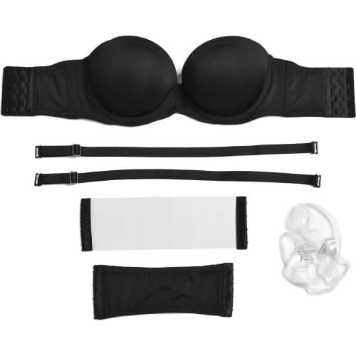 New Hot Women Sexy Push Up Padded Bra Invisible Backless Low Anti-slip Strapless Bras Adjusted Convertible Everyday Wire Bone