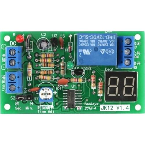 Timer Relay Module, 12V LED Display Timer Delay Relay ON/Off Switch Module Adjustable Timer Switch Module