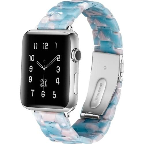 Colourful Resin Personality Strap for Apple Watch Band Series 6/SE/5/4/3/2 Lightweight Fashion Bracelet for iWatch 38/42/40/44mm