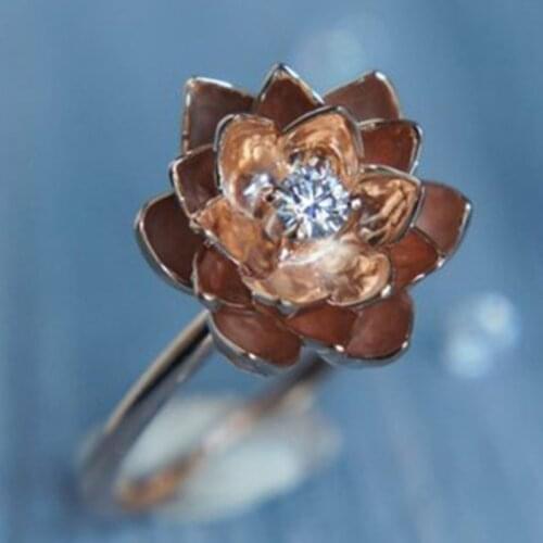 Romantic Elegant Lotus Ring Cheap Rings for Teen Girls Jewelry for Women Trendy Jewelry Accessories for Women Wholesale Jewelry