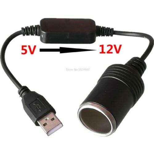 Car Cigarette Lighter Socket USB 5V To 12V Converter Adapter Wired Controller Plug Connector Adapter Auto Interior Accessories