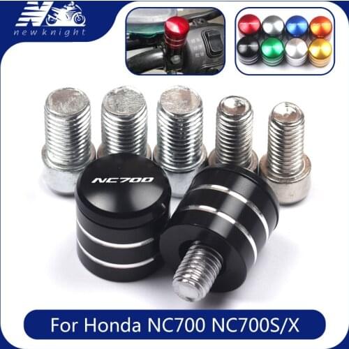 With Logo 2 Pcs For HONDA NC700 NC 700 S/X NC700S NC700X Mtorcycle Aluminum Rearview Handlebar Mirror Bolt Screws Mount Adapter