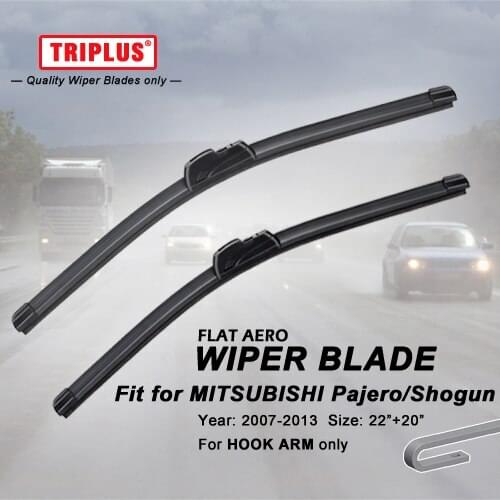 Wiper Blade for MITSUBISHI Pajero (2007-2013) 1set 22"+20" Shogun Flat Aero Beam Windscreen Wiper Blades Montero Frameless Blade