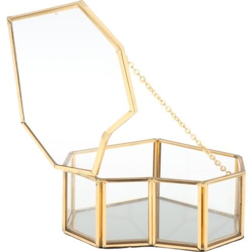 Glass Jewelry Box, Jewelry Display Organizer Keepsake Box Home Decorative Box Case for Storage Trinket Ring Earring