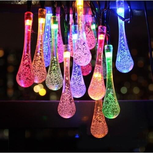 Solar Powered Water Drop Led String Fairy Light 20/30 Leds Solar Light Outdoor Garden Christmas Tree Decoration Garland Lights 2