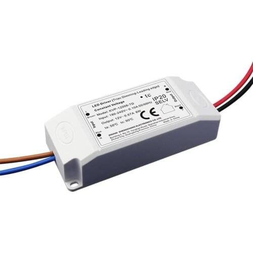 24V 8W triac dimmable led driver AC 110v 220v to 24v power supply 12V light transformer PWM output,AC90-130V/AC180-250V input
