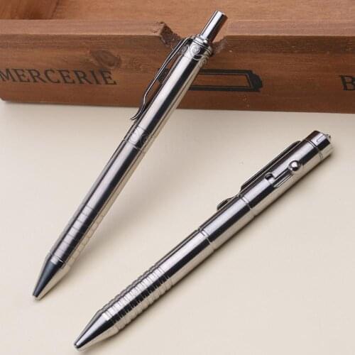 Solid Titanium Alloy Gel Ink Pen Vintage Bolt Action Writing Tool Stationeries