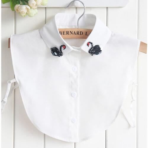 False Collar woman Chiffon Sequins Swan Tunic Peto Mujer Ins Removable Half Shirt Kraagje Nep Dames Detachable Collars Spring