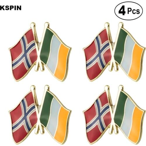 Ireland & Norway Friendship Flag Pin Lapel Pin Badge Brooch Icons 4pcs