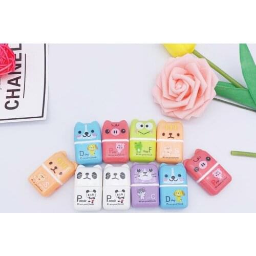 1pcs Cute Cartoon Roller/Colorful Rectangle Eraser Rubber Students Stationery Kids Gifts School Office Correction Supplies
