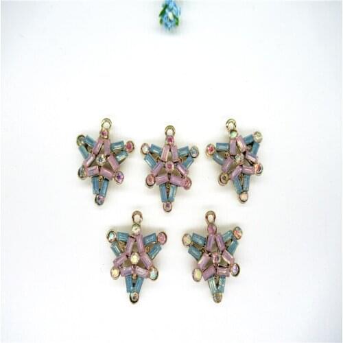 10PCS Fashion Rhinestone Matched Triangle Hexagon Pendant Long Necklace & earrings Set Female Winter Sweater Chain DIY fitting