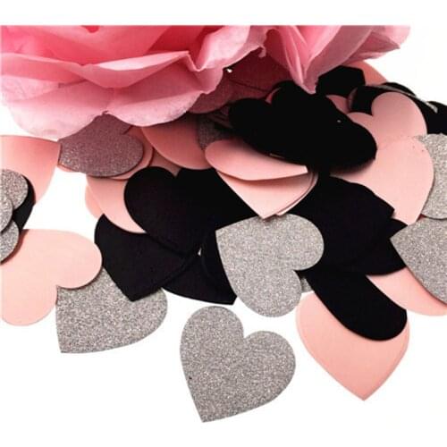 100pcs Star Heart Table Confetti Sprinkles Birthday Party Wedding Decoration Pink Black Silver Gold Confetti Paper Crafts
