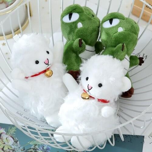 11-13cm Cute Kawaii Sheep Dinosaur Plush Toy Cartoon Animal Soft Plush Doll Keychain Bag Pendant Lady Birthday Gift