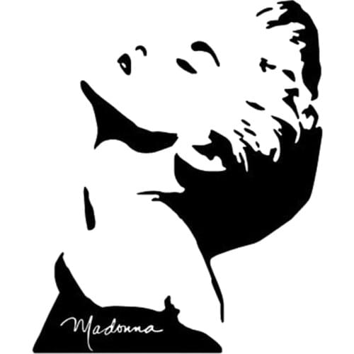 13.2cm*16.1cm MADONNA Fashion Car Sticker Decor Vinyl Car Styling Decal Black/Silver S3-6890