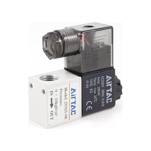 2V025-08 1/4"BSP DC12V/24V AC24V/36V/110V/220V/380V 2way 2position Pneumatic Electric Solenoid Valve Water Air Oil 2V025-06 1/8"