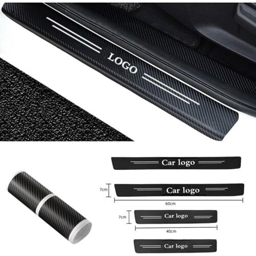 4PCS Car Door Threshold Carbon Protector Door Sill Guards Stickers For BMW M3 M5 M6 X1 X3 E46 E90 E39 F10 F20 F30 E60 E36 E34