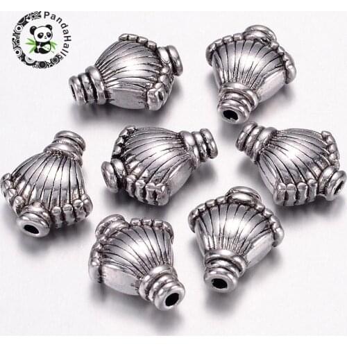 50pcs Tibetan Antique Silver Color Shell Shaped Beads For Jewelry Making Lead Free & Nickel Free & Cadmium Free 11x9x5mm