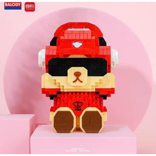785PCS+ Mini Bricks Cool Teddy Bear Micro ABS Cartoon Building Blocks Model Toys For Children Friend Gift 18252