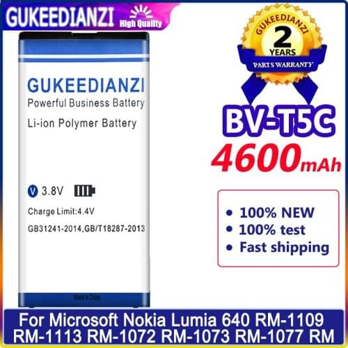 GUKEEDIANZI Battery 4600mAh BV-T5C For Microsoft Nokia Lumia 640 RM-1109 RM-1113 RM-1072 RM-1073 RM-1077 RM BV T5C Lumia640