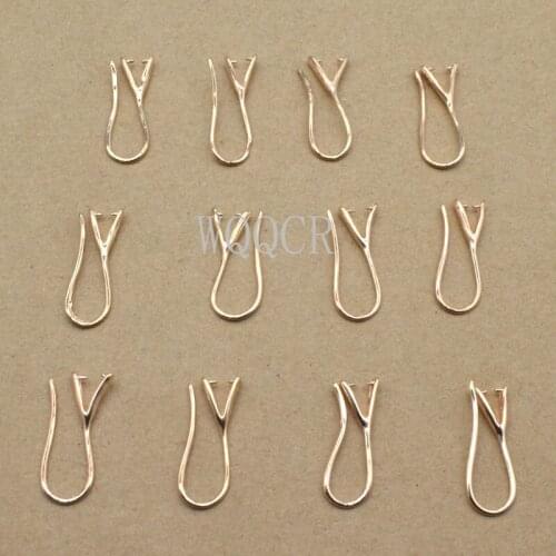 Free Fast Shipping Wholesale 10PCS Lot Rose gold Jewelry DIY Findings Pinch Bail Hook Earring Earwires For Beads