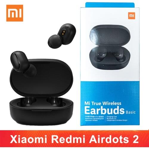 Original Xiaomi Redmi Airdots 2 TWS True Wireless Earphone Bluetooth 5.0 Stereo bass Headset With Mic Handsfree Earbuds White