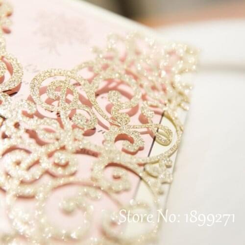 Paper laser cut free sample wedding invitation card factory printing 2017