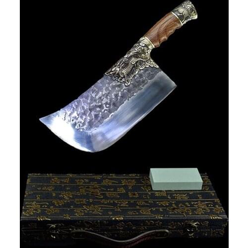 Household Bone Chopper Longquan Manual Forging Chopping And Cutting Dual Purpose Knife Fixed Blade Kitchen Cooking Tools Gifts