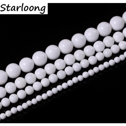 Top quality Natural Stone Tridacna beads Round white Loose bead ball 4/6/8/10/12MM Handmade Jewelry bracelet making DIY
