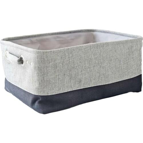 Home storage cotton linen Thickened EVA lined laundry basket for sundries clothing Toys snacks Sorting storage basket