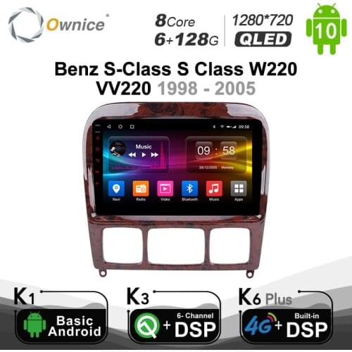 6G+128G Ownice Android10.0 for Mercedes Benz S-Class S Class W220 VV220 1998 - 2005 2din Car DVD Player Radio SPDIF 1280*720