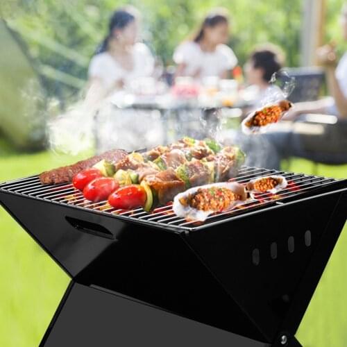 Hot Selling Two-Sided Foldable Oven Household Outdoor Barbecue Convenient BBQ Oven Simple Barbecue Grill charcoal grill kebab
