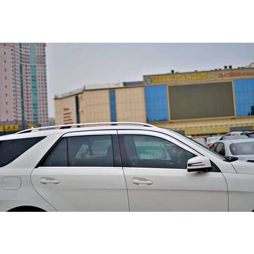 Chrome door visor side window deflector shade sun rain shield silver trips eaves for Mercedes-Benz GLE ML