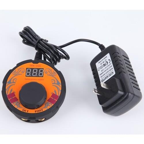 Biomaser TPN026 Tattoo Power Supply Adjust Voltage With Power Adaptor For Coil Rotary Tattoo Machine Rotary Control Switch