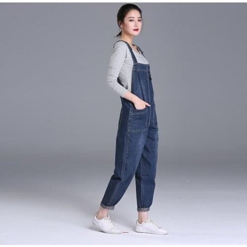 Cowboy Women Overall High Waist Jumpsuit Female Loose Jeans Woman Pants Plus Size Jean Boyfriend Fashion High Quality Clothes