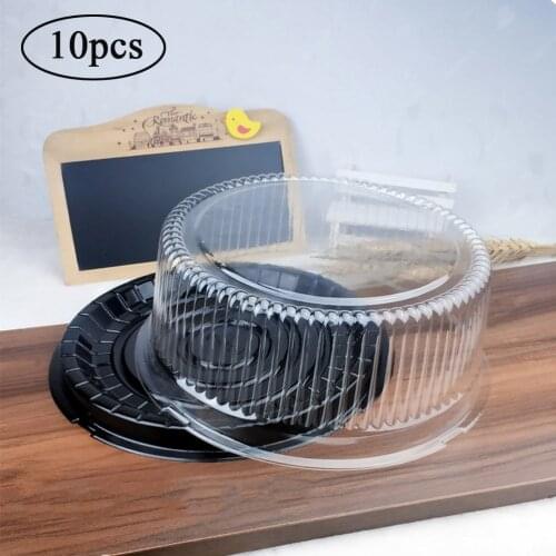 10pcs 8 Inch Transparent Cake Box Plastic Cake Boxes And Packaging Transparent Clear Cupcake Muffin Dome Holder Cases Wedding
