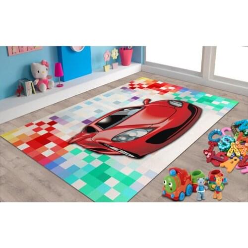 Sports Car Patterned Carpet ,Non Slip Floor Carpet,Teens Carpet,Kids Carpet,Turkish Rug