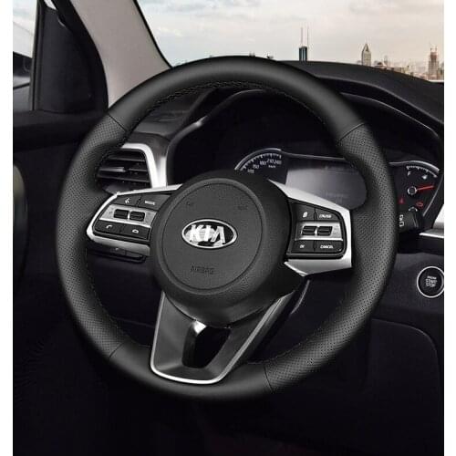 For Kia sportage R K3 KX3 fcrte Pegas K4 K2 KX1 CROSS DIY custom leather car interior steering wheel cover
