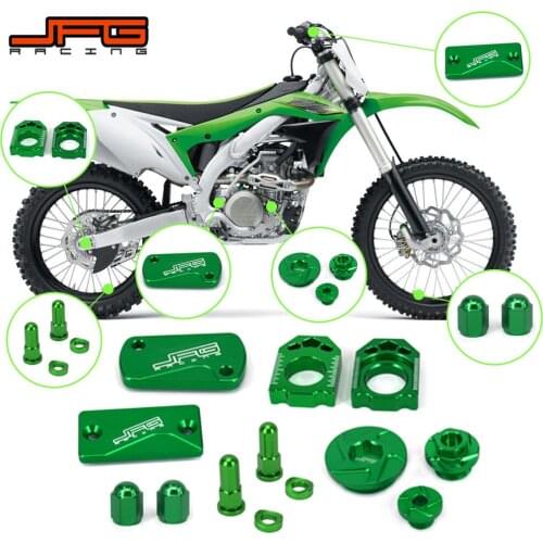 Motorcycle Brake Fluid Reservoir Cover Axle Block Timing Plugs Set For KAWASAKI KX250F 2011-2016 KX450F 2009-2016 KLX450R 08-15