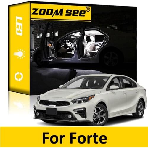 White LED plate Reverse tail lights + LED interior dome bulb indoor footwell lamp for KIA FORTE ( 2018 2019 2020 +)